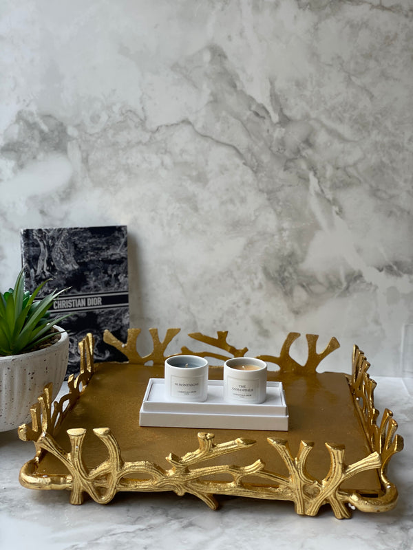 Gold Twig Design Tray.