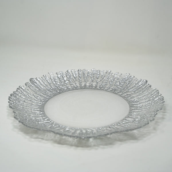 Silver Glass Plates - 33CM