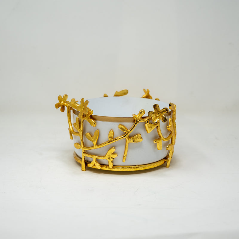 White and Gold Decorative Bowl.