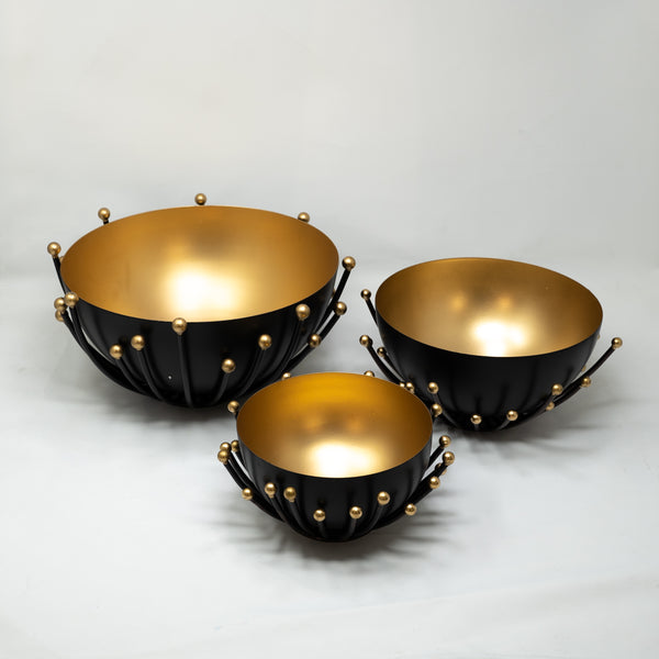 3 Piece Gold Decorative Bowl.