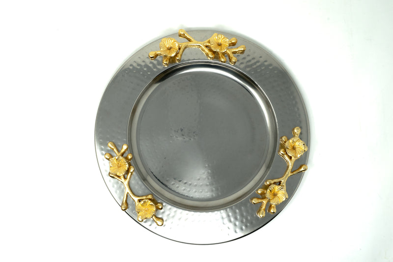 Silver and Gold Tray /Plate.