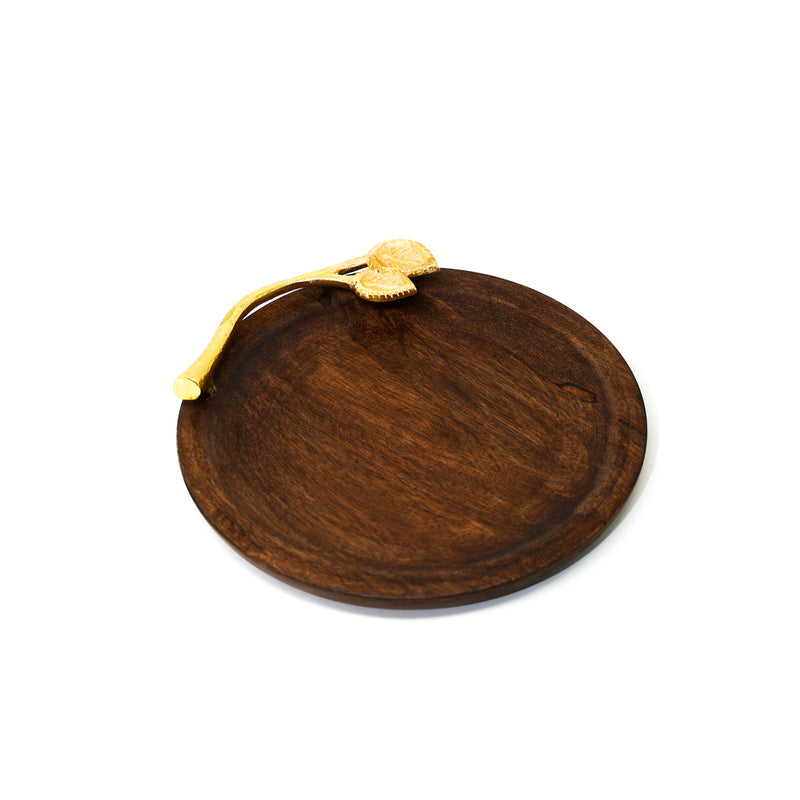 Wood And Gold Charger Plate.