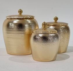 GOLD JARS -Set Of Three