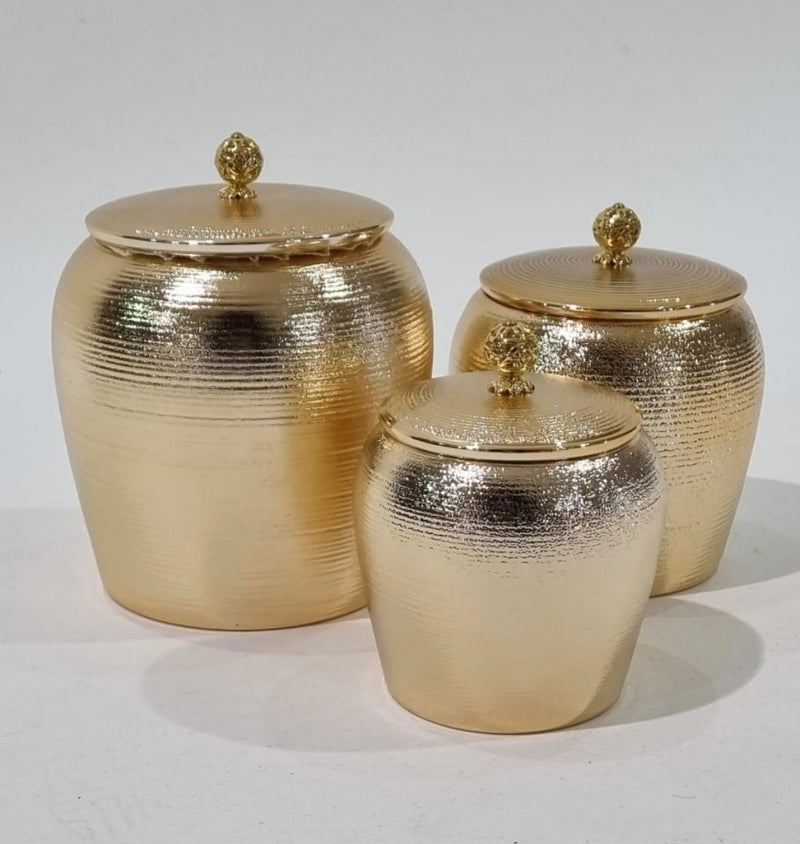 GOLD JARS -Set Of Three