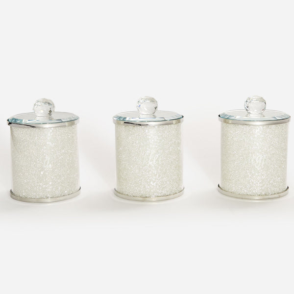 Set of three silver tea coffee jars.
