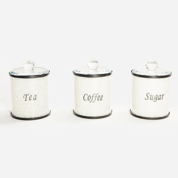 Set of three tea coffee jars.