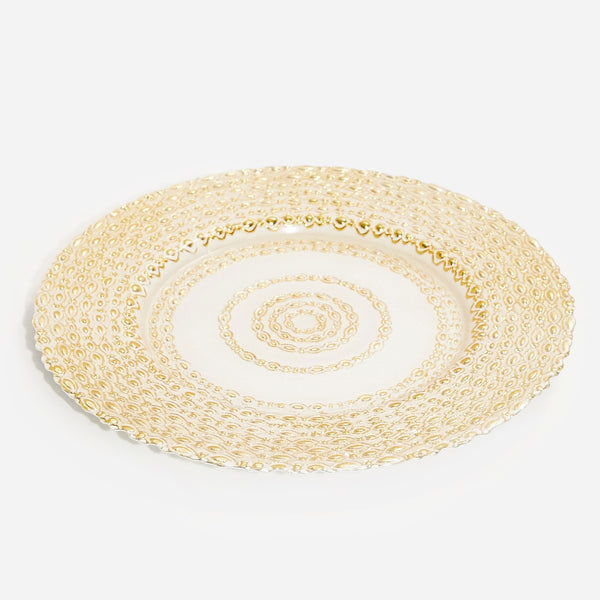 Decorative Glass Plate - Gold