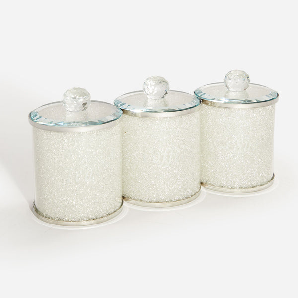Set of three silver tea coffee jars.
